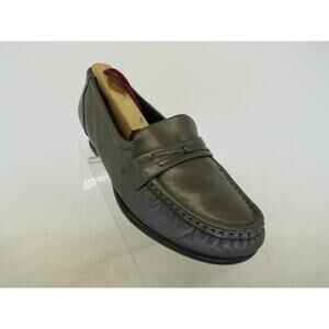 SAS Womens Metallic Taupe Leather Moc Toe Casual Penny Loafers Shoes Size 7 M